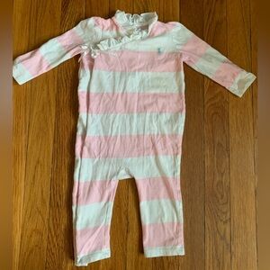 Vintage Ralph Lauren baby girl striped onesie size 9 months